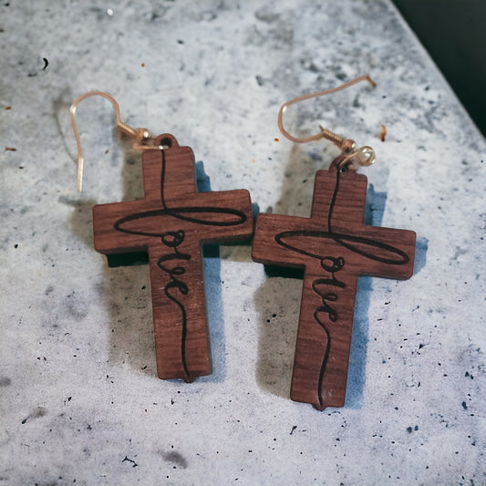 Love Cross Earrings